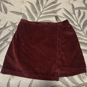 Abercrombie & Fitch Deep Red Corduroy Mini Skirt